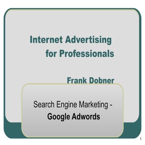 Google Adwords Seminar July 13, 2009