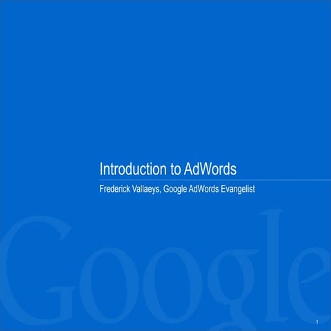 Google ad words intro