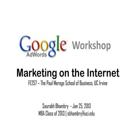 Google Ad word Guide - M Srinivasan