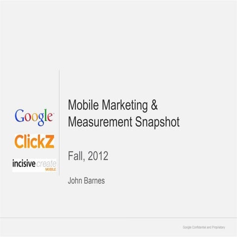 Google analytics   john barnes - mobile marketing & measurement research report