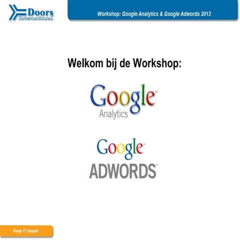 Google analytics & adwords workshop
