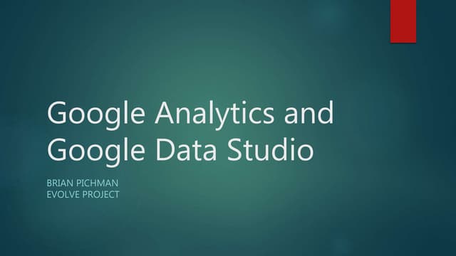 Google analytics and google data studio