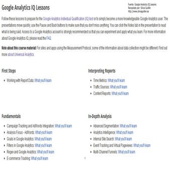Google Analytics IQ Lessons