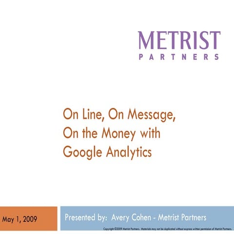 Google Analytics Joomla Chicago 200905