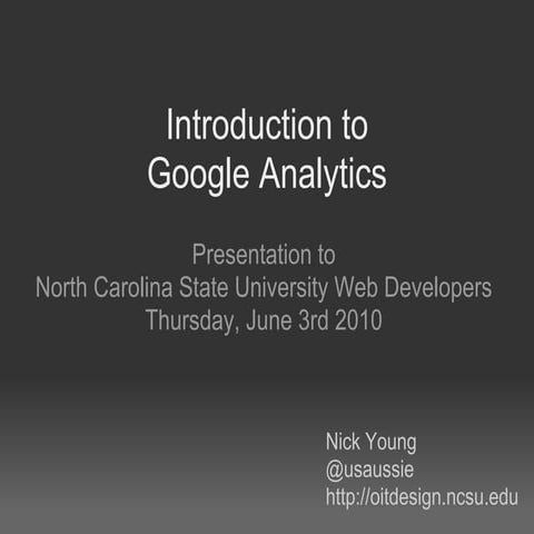 Google analyticspresncsuwebdev