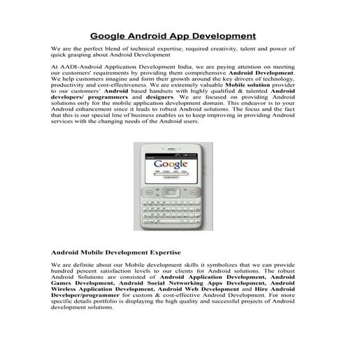 Google android app development