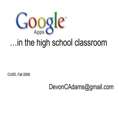 Google Apps for High School