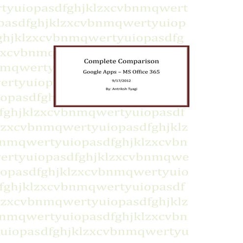 Google Apps vs Office 365 [By: Antriksh Tyagi, TechBliss Solutions]