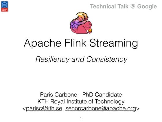 Tech Talk @ Google on Flink Fault Tolerance and HA