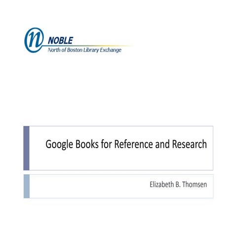Google Books for Reference and Research