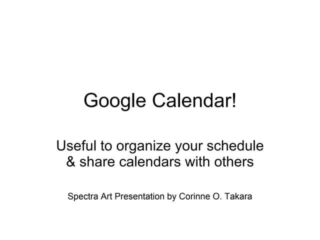 Google calendar presentation