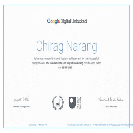 Google Certification Digital Marketing
