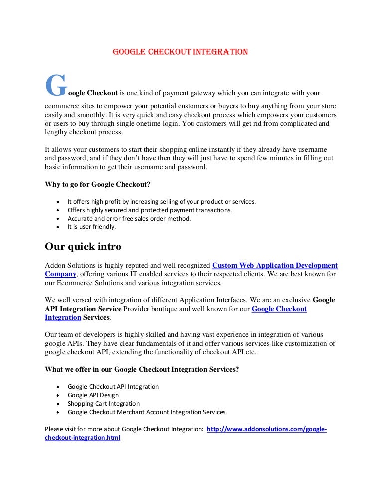 Google checkout - videosbasta