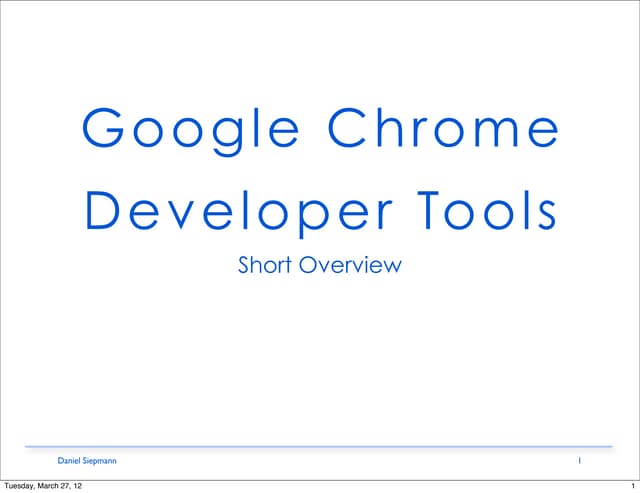 Google Chrome developer tools