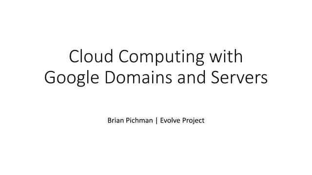 Google cloud computing