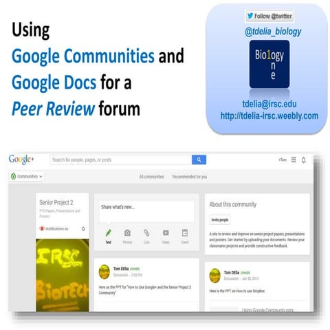 Using Google Communities and Google Drive for a Peer Review forum