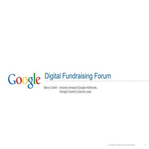 Google digital fundraising forum