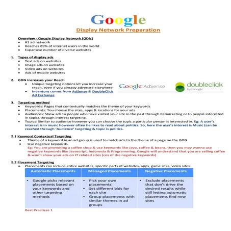 Google Display Network Preparation (Part 1)