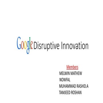 Google's Disruptive Innovation