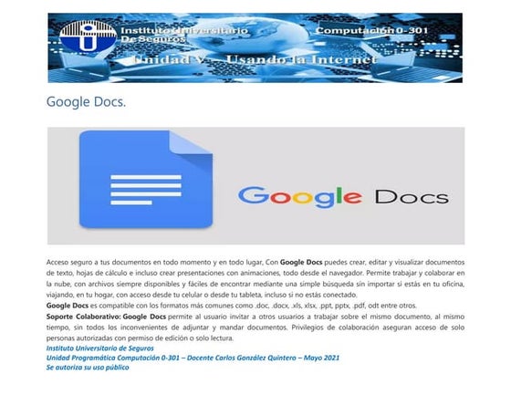Interfaz de documentos de google | PDF