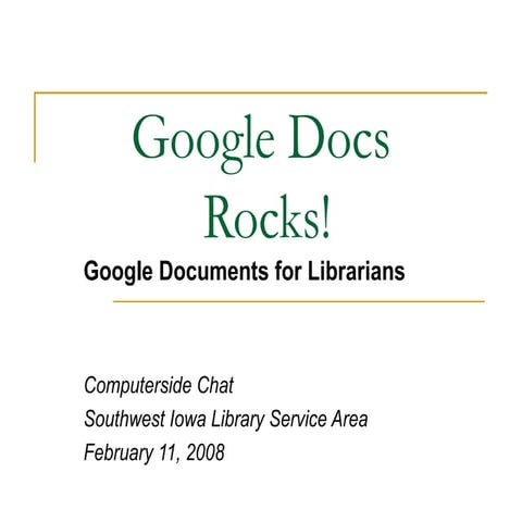 A PowerPoint Presentation On Google Docs .ppt