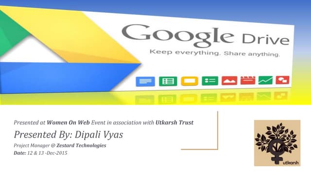  Google drive handson session  at Women On Web (WOW Ahmedabad) event-12-13 De...