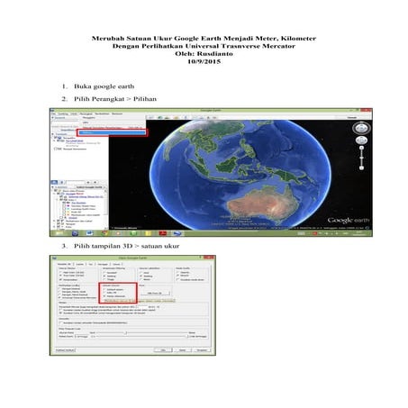 Merubah Satuan Ukur Google Earth Menjadi Meter, Kilometer Dengan Perlihatkan ...