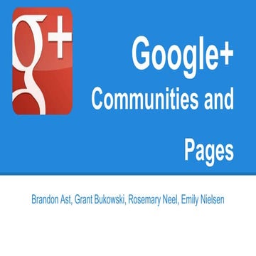 Google+ Communities and Pages 
