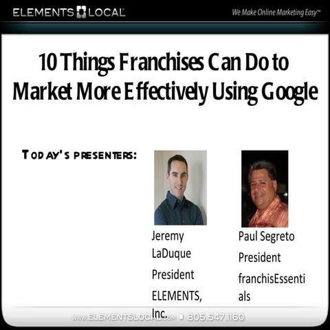 Google for Franchises Webinar 