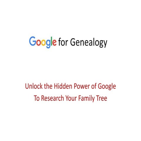 Google for genealogy