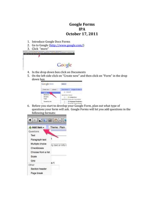 Google Forms IPA