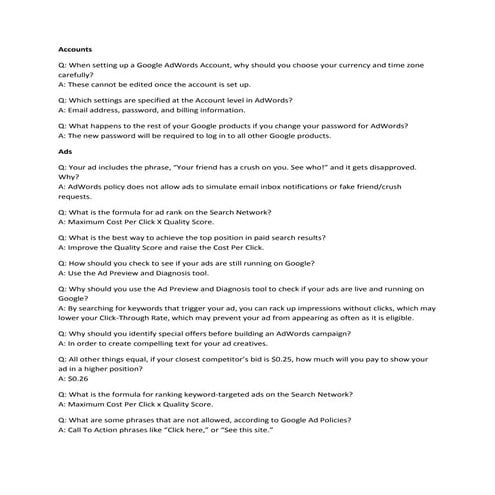 Google fundamental exams questions