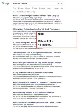 Google gets more visual: 7 Years of SERPs