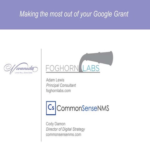The Fundraising Summit: Maximizing Online Donations with Google Grants 