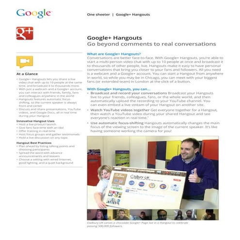 Google+ hangouts one sheeter