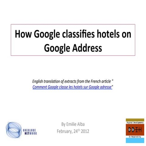 Google hotels classification