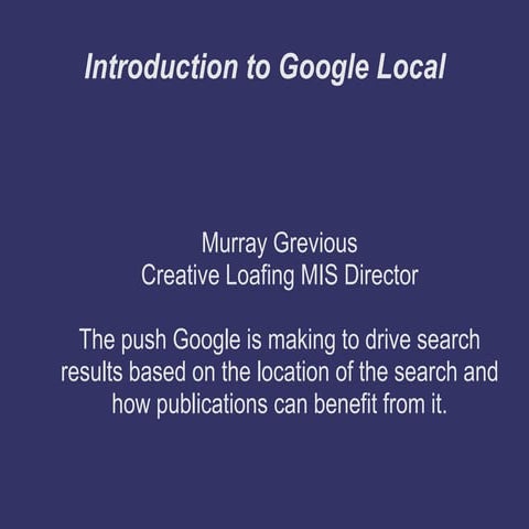 Google Local Presentation