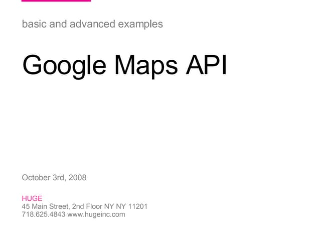 Google Maps API
