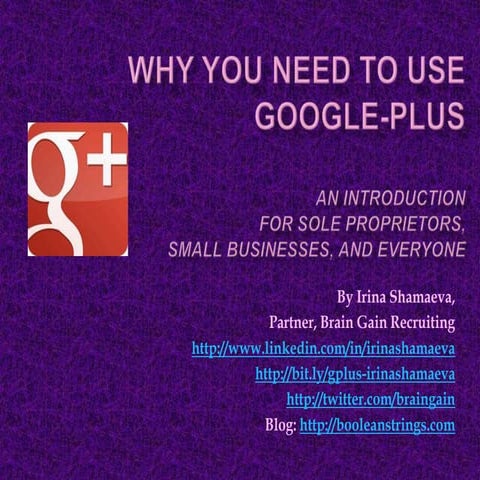 WHY YOU NEED TO USE GOOGLE-PLUS