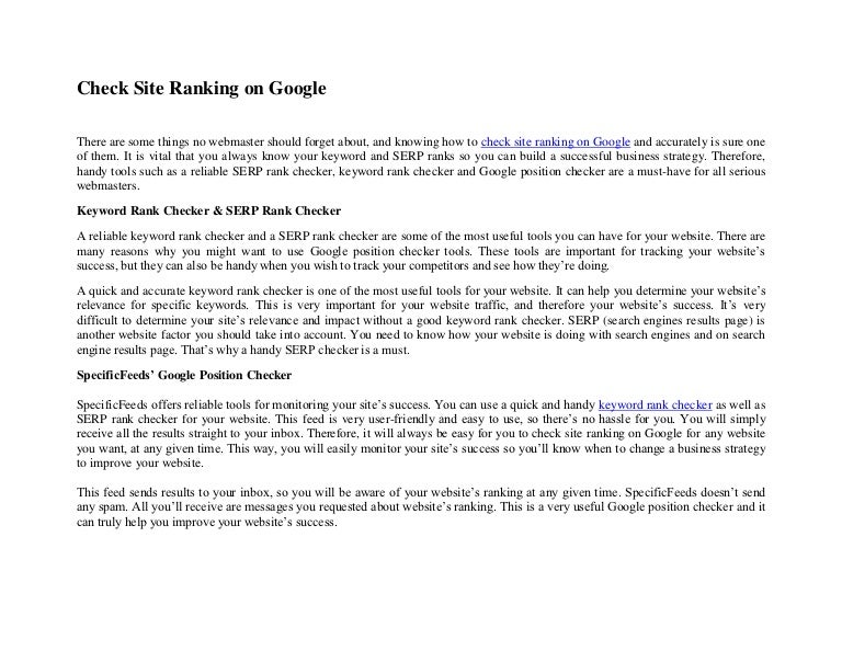 site rank checker