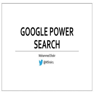 Google power search