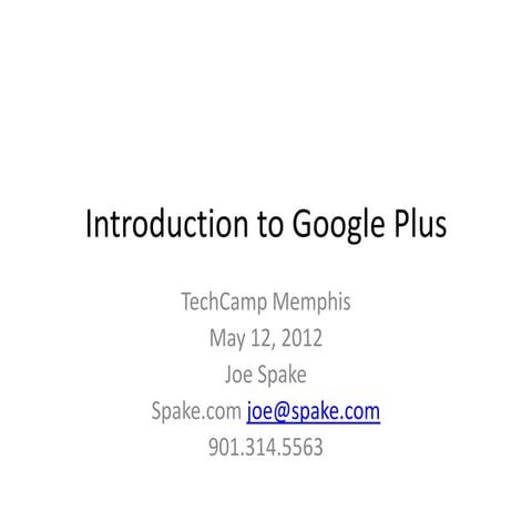 Introduction to Google+