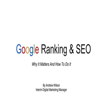 Google Ranking and SEO