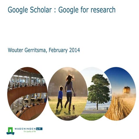 Google scholar : Google for research