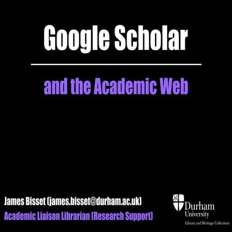 Google scholar and the academic web