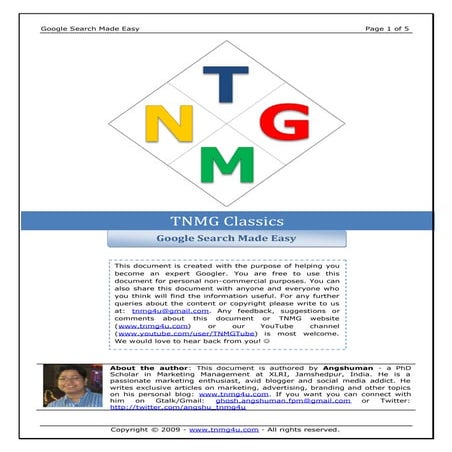 Google Search Made Easy @ tnmg4u.com