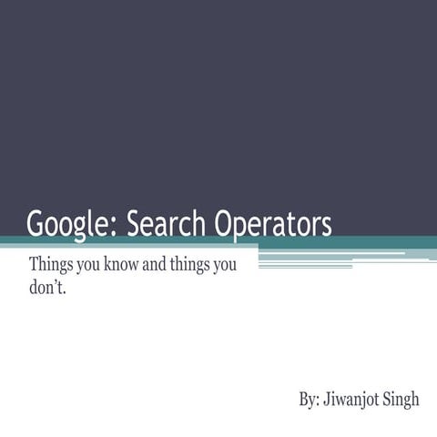 Google Search Operators
