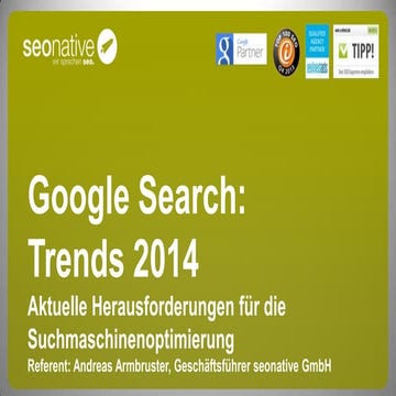 Google Search Trends 2014 - Session auf der Internet World München 2014