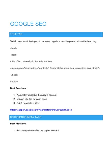 Google SEO