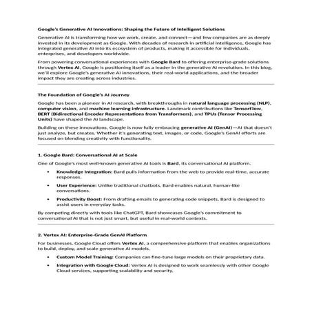 Google’s Generative AI Innovations work.